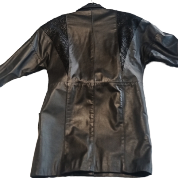 80s genuine leather jacket size medium Gino and Giorgio oversize pockets - Picture 3 of 11